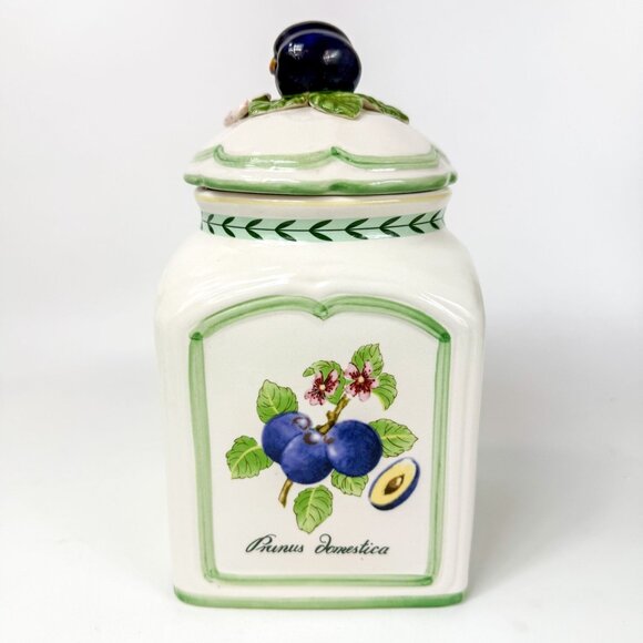 Villeroy and Boch French Garden Prunus Domestica Plum Porcelain Canister Jar - Picture 3 of 8